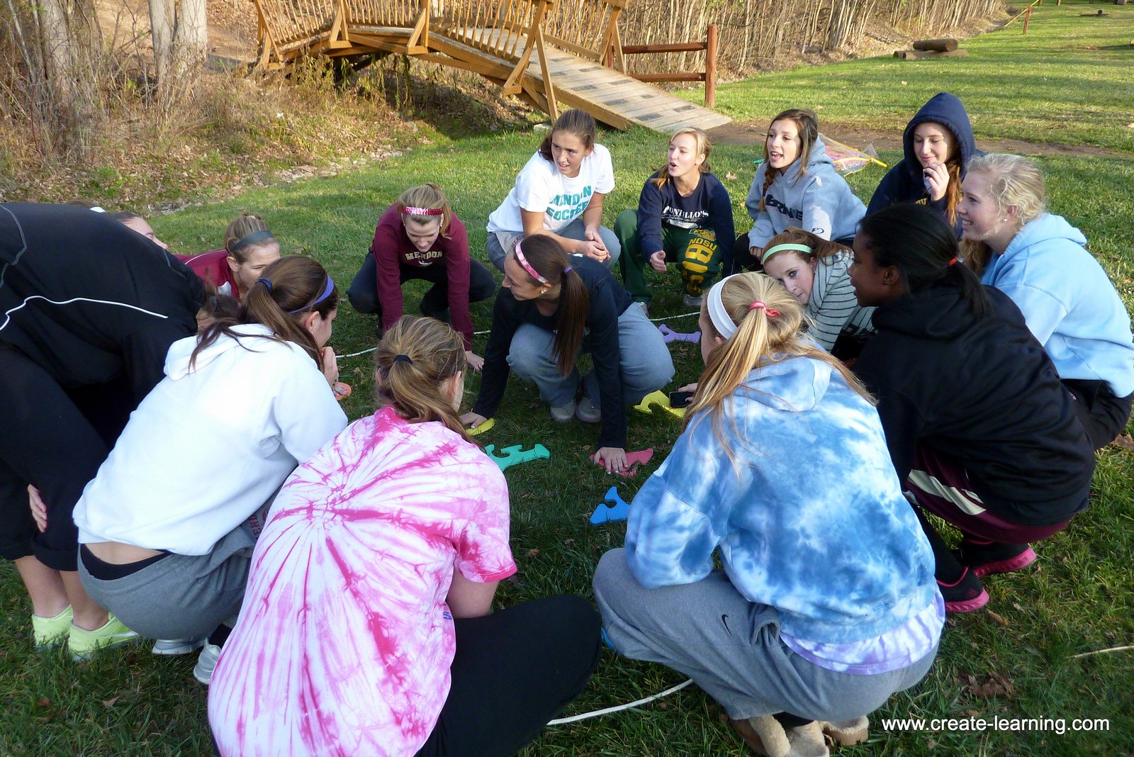 Teachers providing team building activities